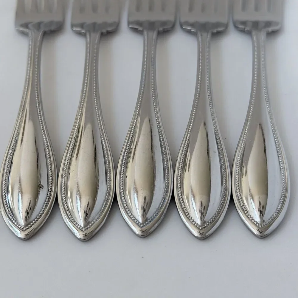 5Pc Oneida Arbor-American Harmony Dinner Forks 7 3/8” Stainless Glossy